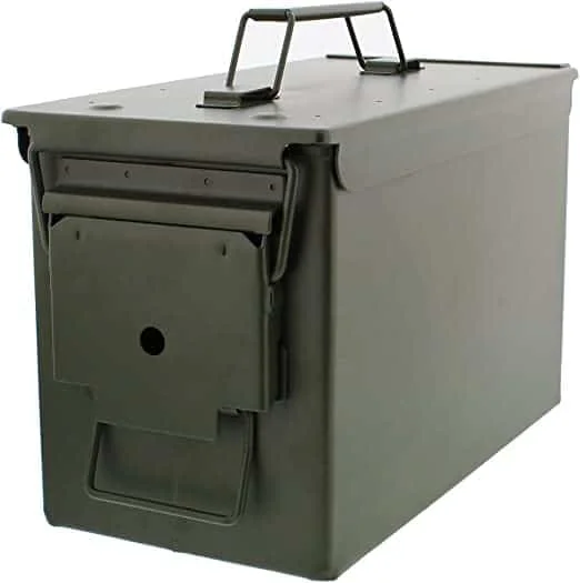 Redneck Convent Metal Ammo Case Can – Military and Army Solid Steel Holder Box for Long-Term Shotgun Rifle Nerf Gun Ammo Storage
