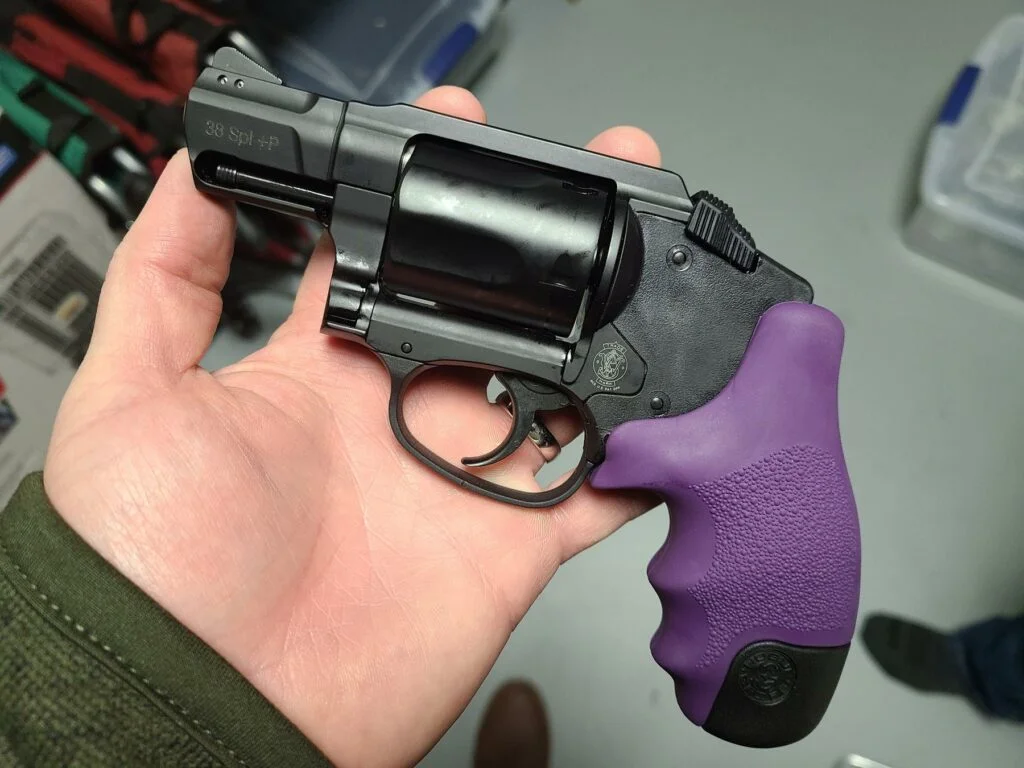 Smith and Wesson Bodyguard .38 Revolver with added grips