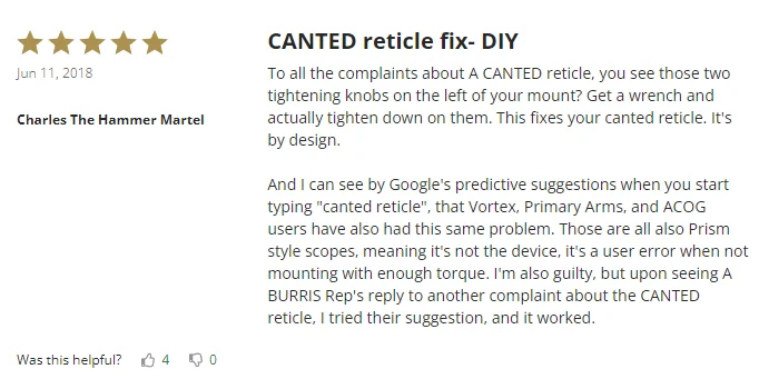 canted reticle fix diy
