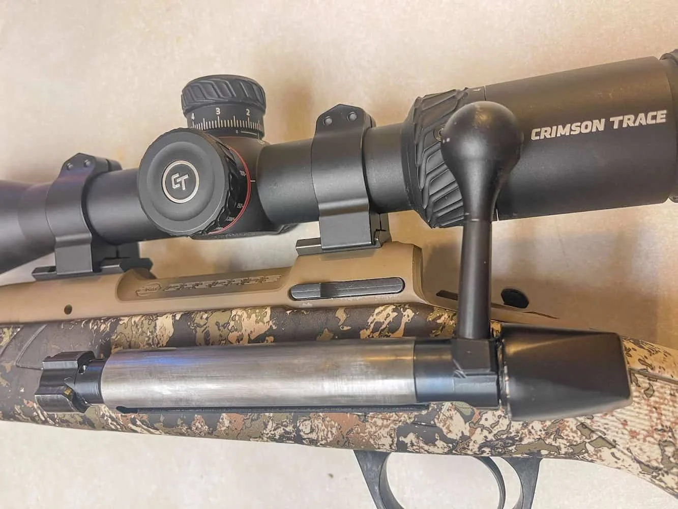 cva cascade 350 legend bolt action close up