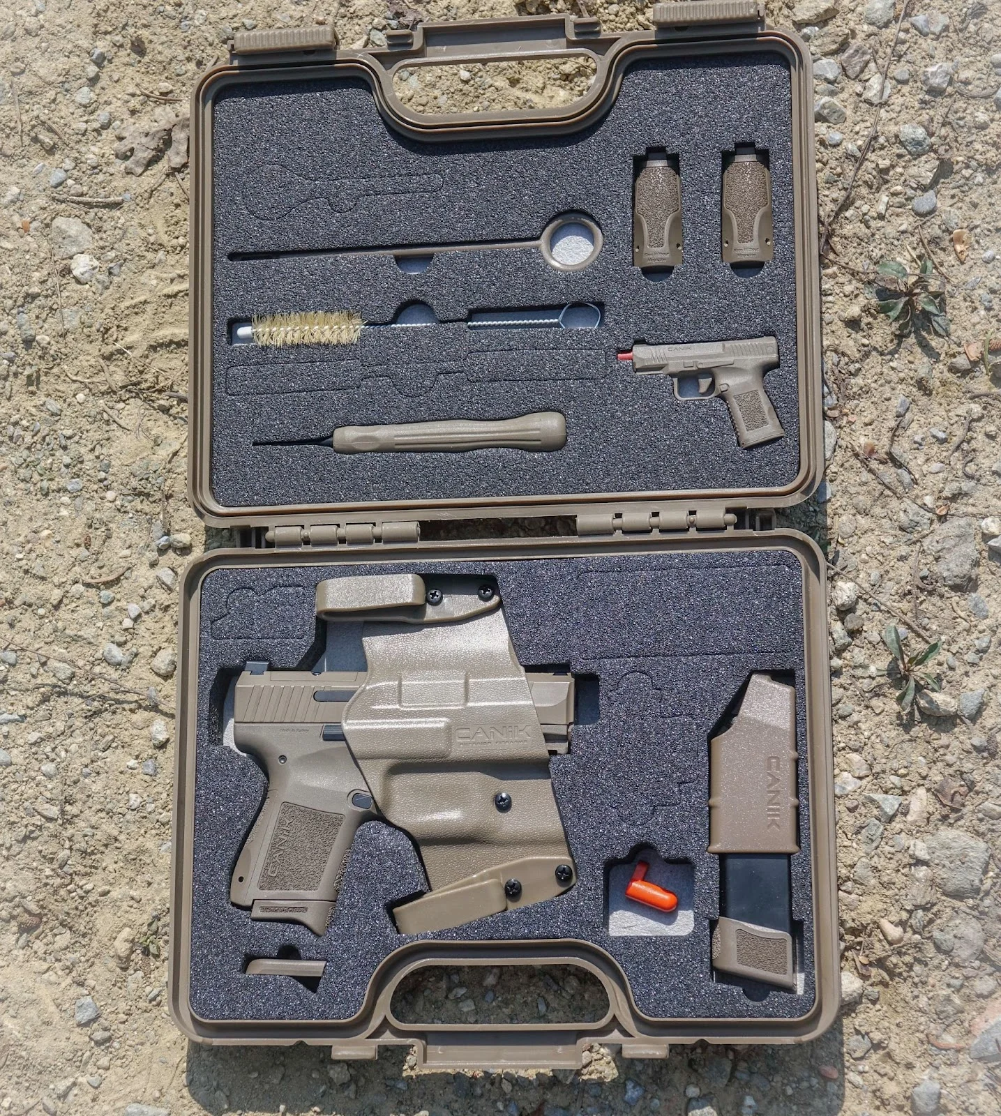 a case with canik mete mc9 and holster grips magazines unboxing
