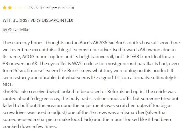 wtf burris very dissapointed