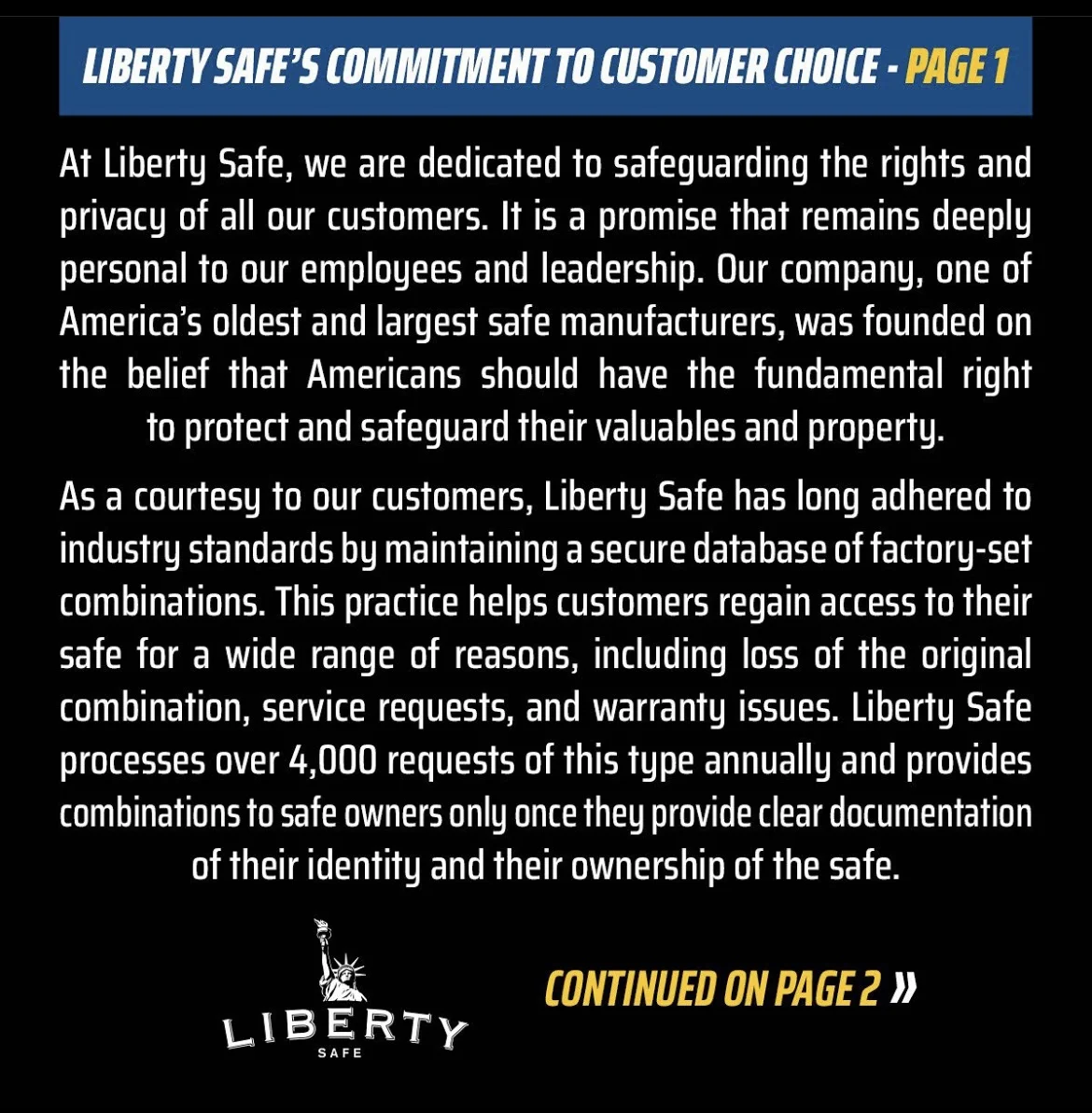 liberty safe response 2 part 1