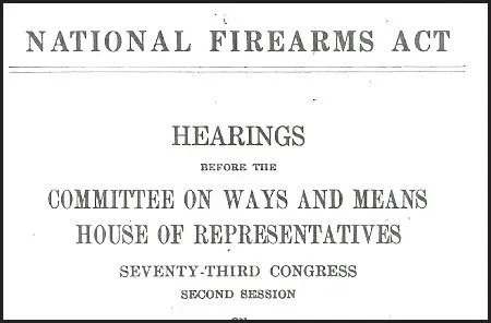 national firearms act 1934 bill
