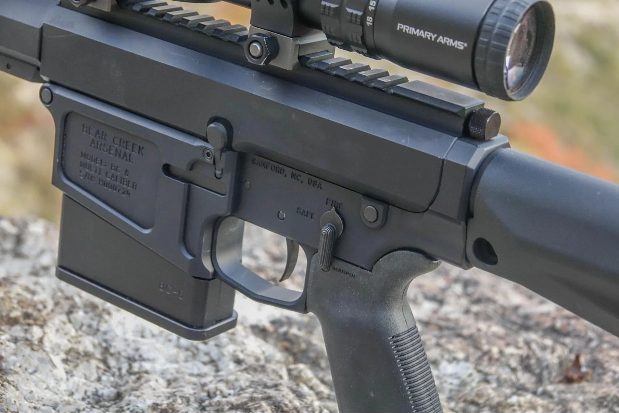 bear creek arsenal bc8 close up safety trigger grip primary arms glx scope