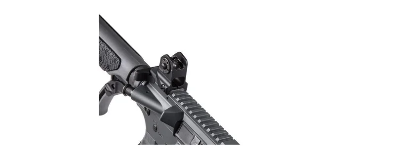 Daniel Defense fixed iron sights on AR-15, emphasizing reliability and ease of use