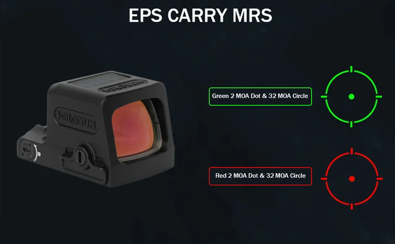 green dot and red dot reticle holosun graphic 